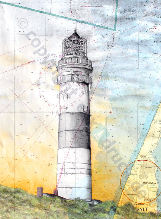 Leuchtturm Kampen Sylt – Kunstdruck von Gero Klemke