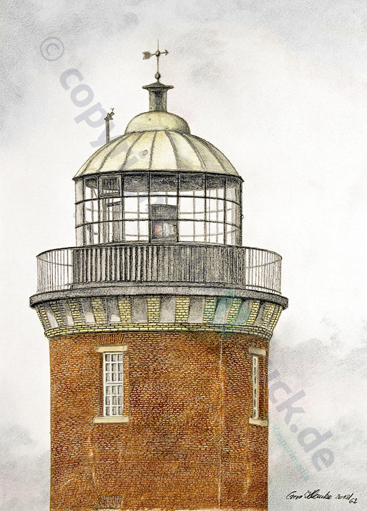 Leuchtturmkopf Cuxhaven – Kunstdruck von Gero Klemke