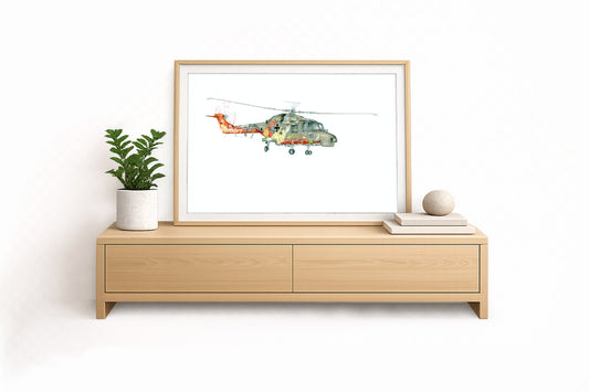 Lynx Helikopter 40 Jahre – Kunstdruck von Gero Klemke