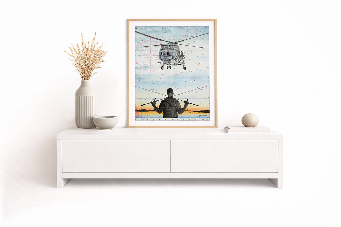 Lynx Helikopter mit Angler