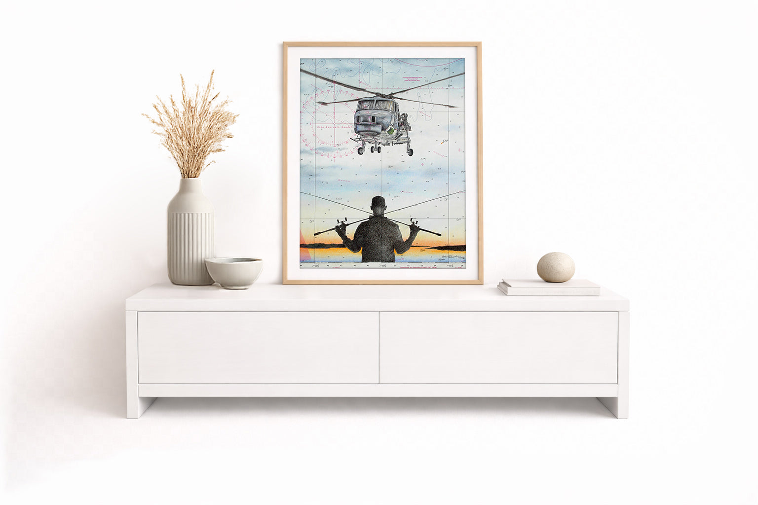 Lynx Helikopter mit Angler