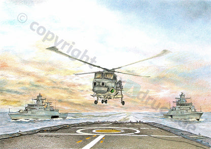 Lynx Helikopter mit Korvetten
