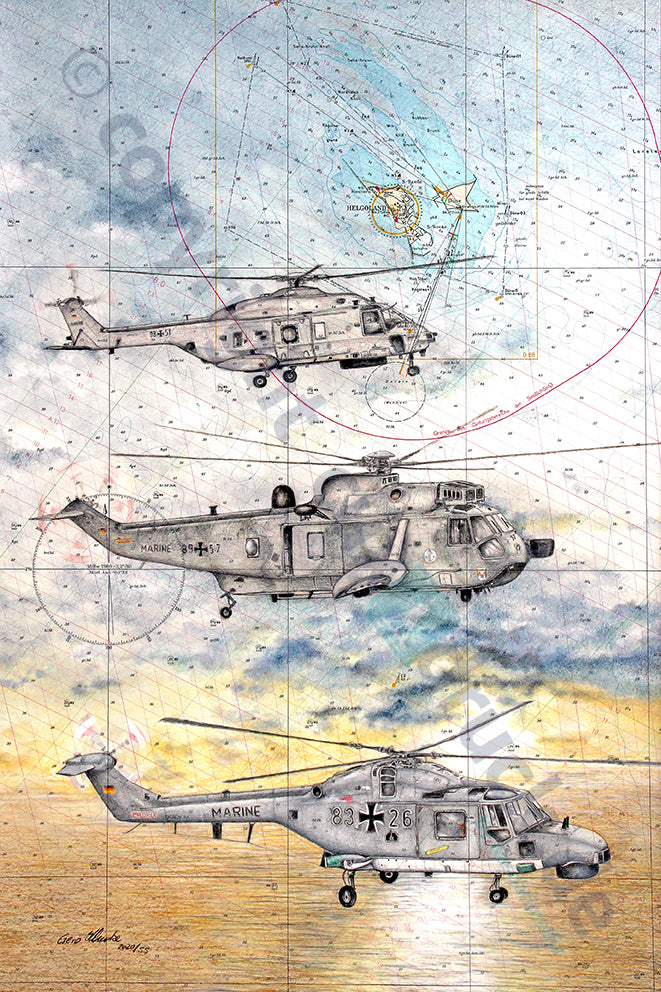 Drei Marine Helikopter
