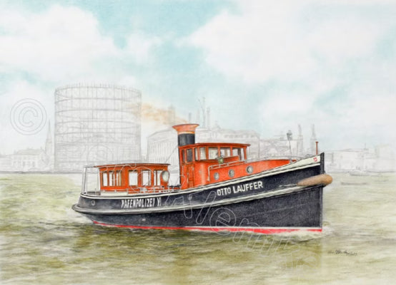 Otto Lauffer Hamburg vor Gasometer