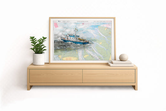 Polizeiboot Bremen 3 – Kunstdruck von Gero Klemke
