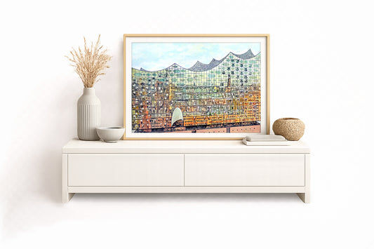 Reflektionen Elbphilharmonie Hamburg – Kunstdruck von Gero Klemke
