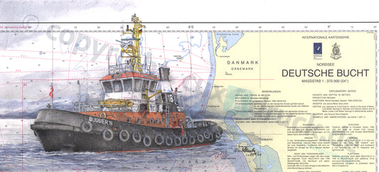 Schlepper BUGSIER 18 – Kunstdruck von Gero Klemke
