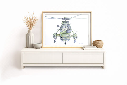 Sea King im Anflug – Kunstdruck von Gero Klemke