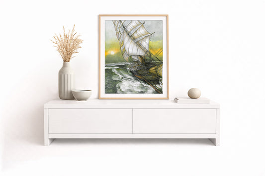 Segelwende – Kunstdruck von Gero Klemke