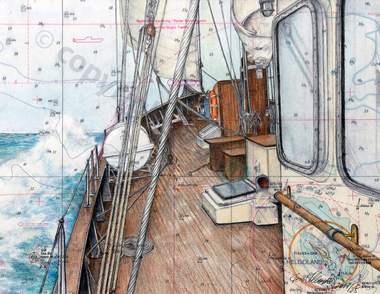 Segler „Nordwind“ – Backbord – Kunstdruck von Gero Klemke