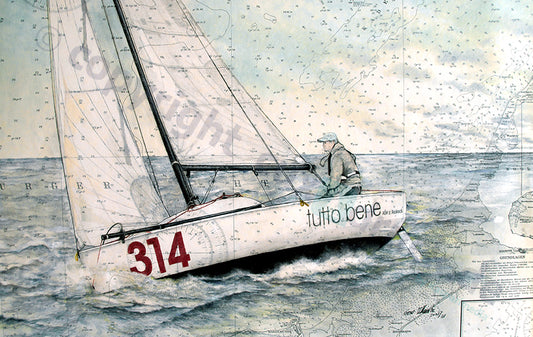 Segler Warnemünde – Kunstdruck von Gero Klemke
