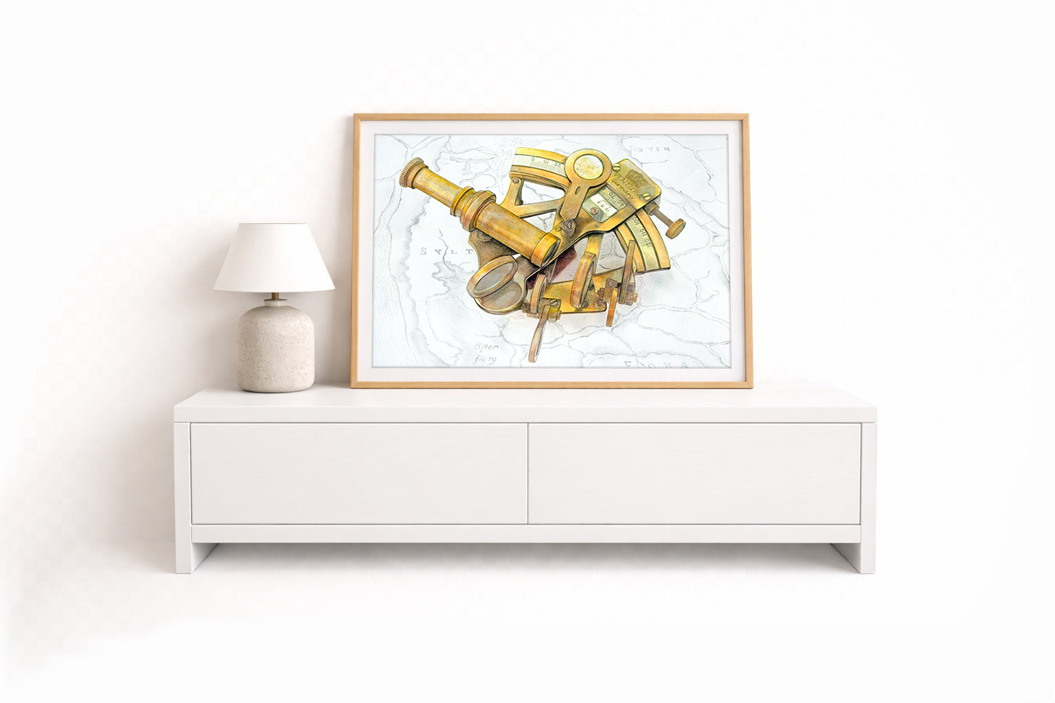 Sextant auf Seekarte