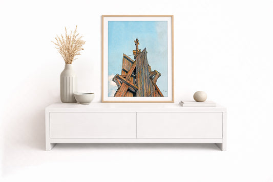 Spitze der Kugelbake Cuxhaven – Kunstdruck von Gero Klemke