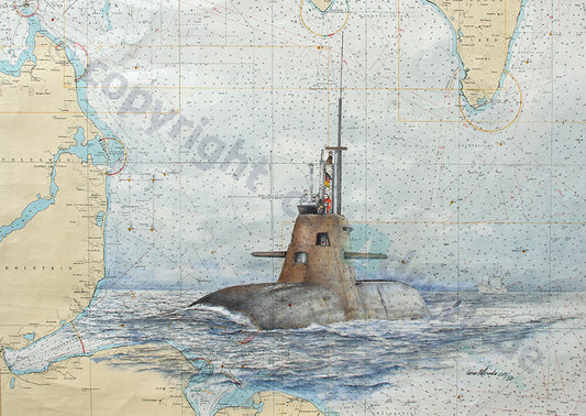 U-Boot Typ 212A – Kunstdruck von Gero Klemke