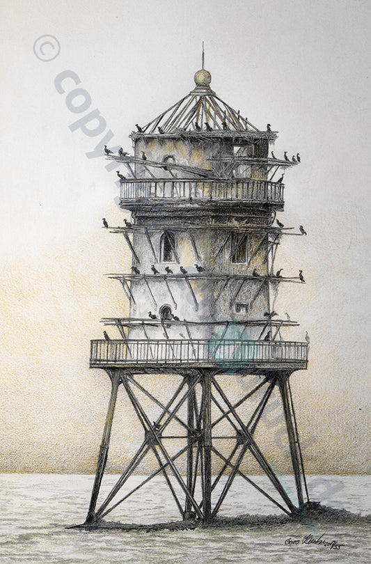 Leuchtturm Untereversand – Kunstdruck von Gero Klemke