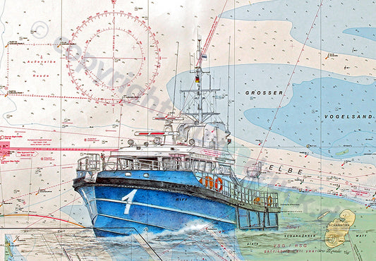 Wasserschutzpolizei „Bürgermeister Brauer“ - WSP1 – Kunstdruck von Gero Klemke