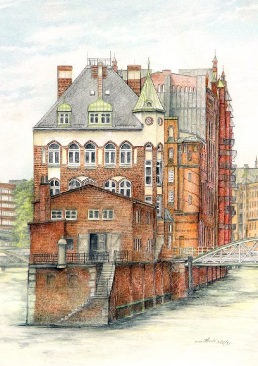 Wasserschloss Hamburg – Kunstdruck von Gero Klemke