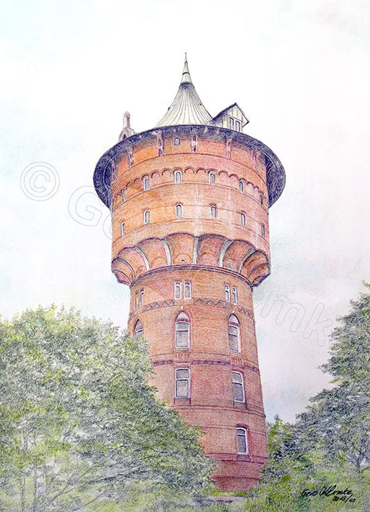 Wasserturm Cuxhaven  – Kunstdruck von Gero Klemke