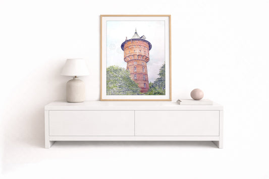 Wasserturm Cuxhaven  – Kunstdruck von Gero Klemke