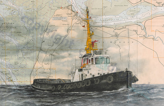 Schlepper Wulf 5 – Kunstdruck von Gero Klemke