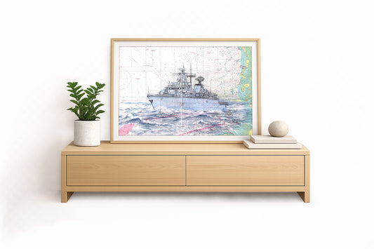 F218 Fregatte Mecklenburg-Vorpommern – Kunstdruck von Gero Klemke