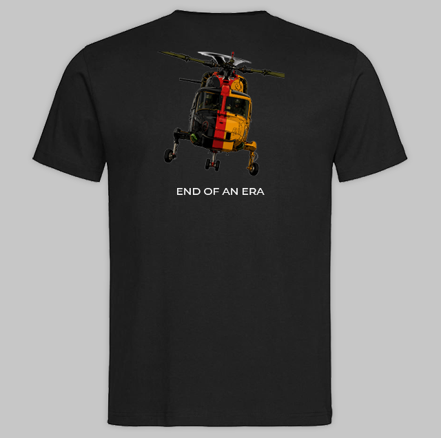 Sea Lynx End of an Era T Shirt mit großem Rückenmotiv des Marinehubschraubers in Sonderlackierung